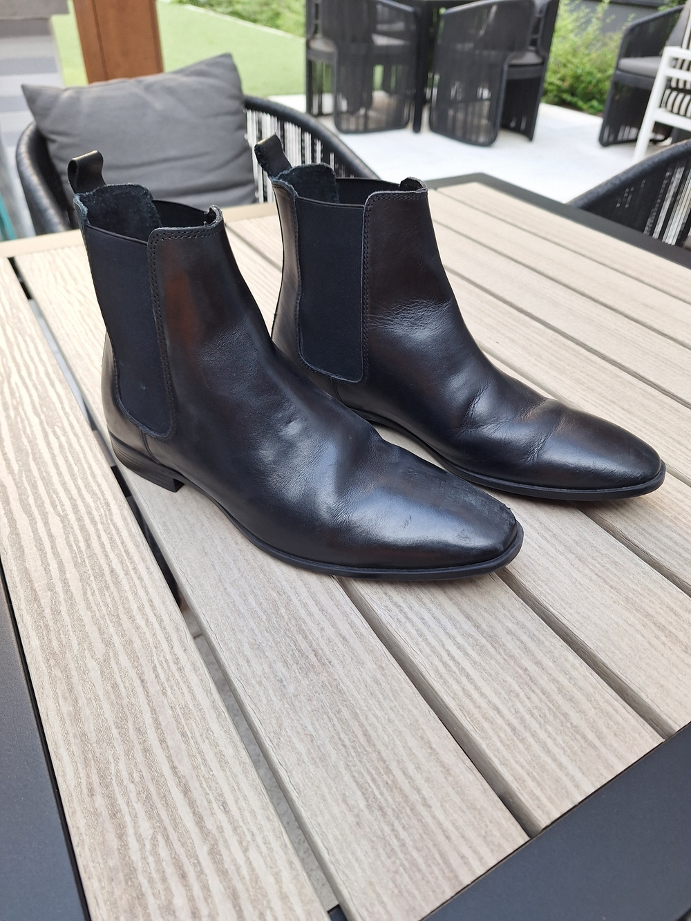 Aldo Prelimos Men's Black Leather Chelsea Ankle Boots (Men's Size 7)